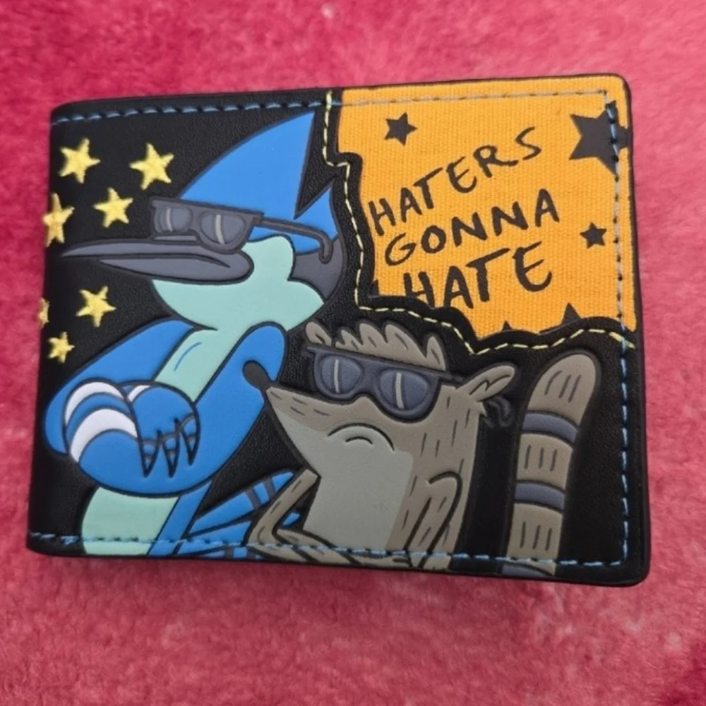 New regular show mordecai and Rigby anime manga leather wallet